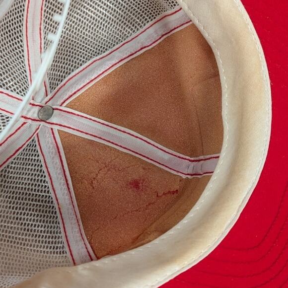 Vintage 80s Kendall Motor Oil Hat Red White Foam Front Mesh Snapback Cap USA - Picture 5 of 7